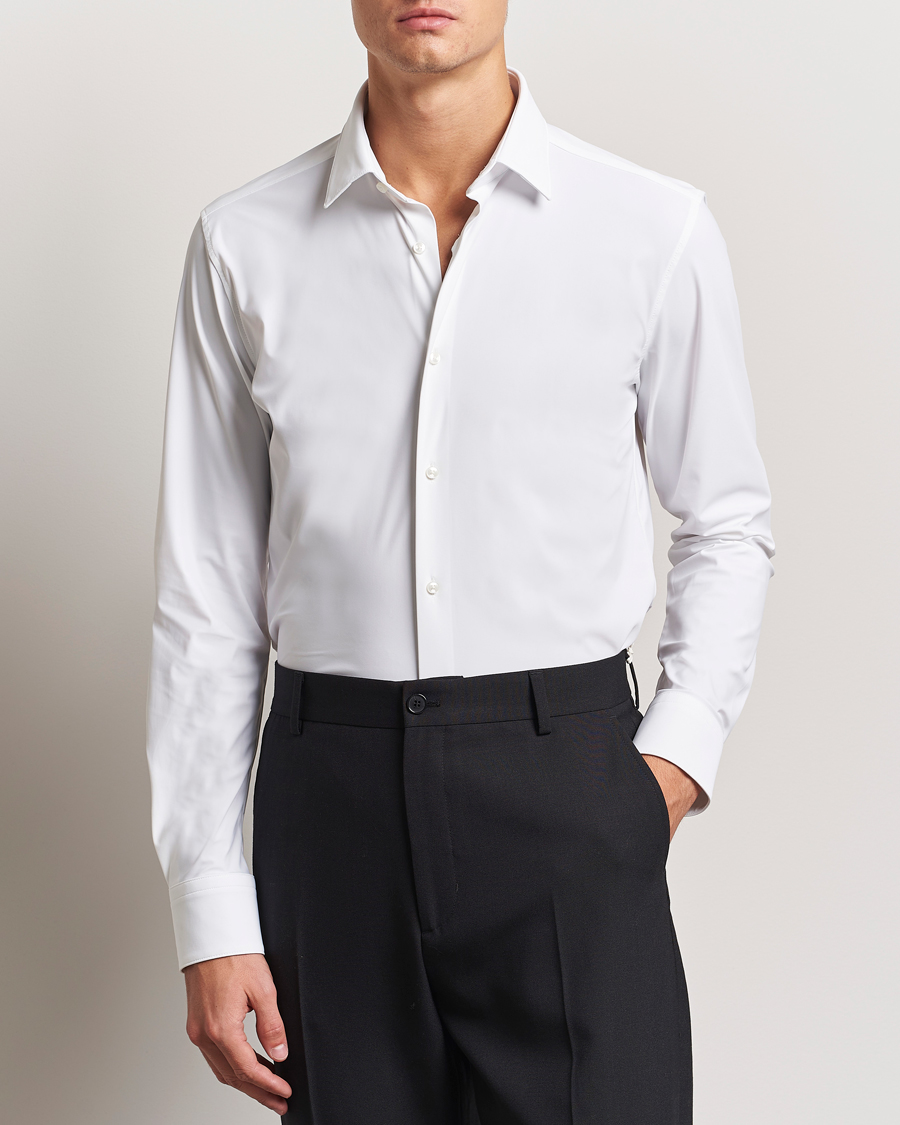 BOSS BLACK Hank 4-Way Stretch Shirt White