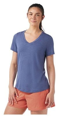 T-Shirt Technique Femme Smartwool Active Ultralite Col V Bleu