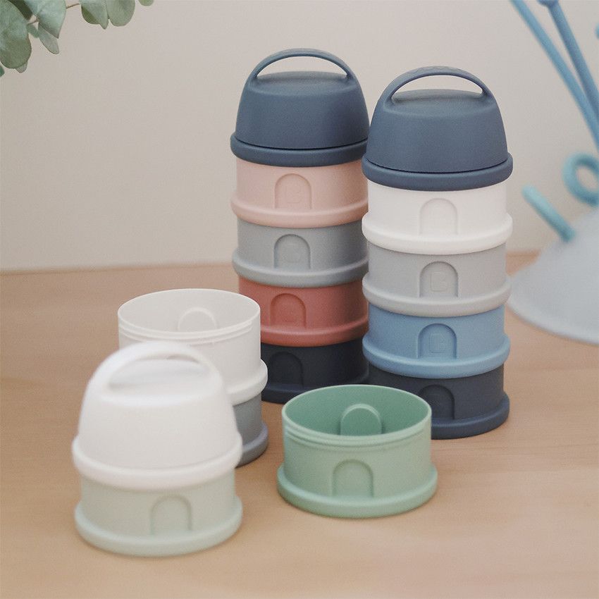 Boîte doseuse 4 compartiments mineral grey/pink - Ecru