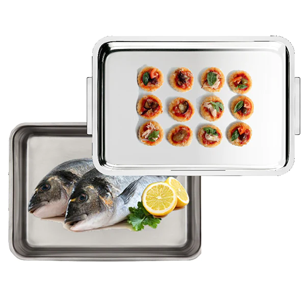 Plat à four Inox extra profond avec couvercle Duplex Inoxriv