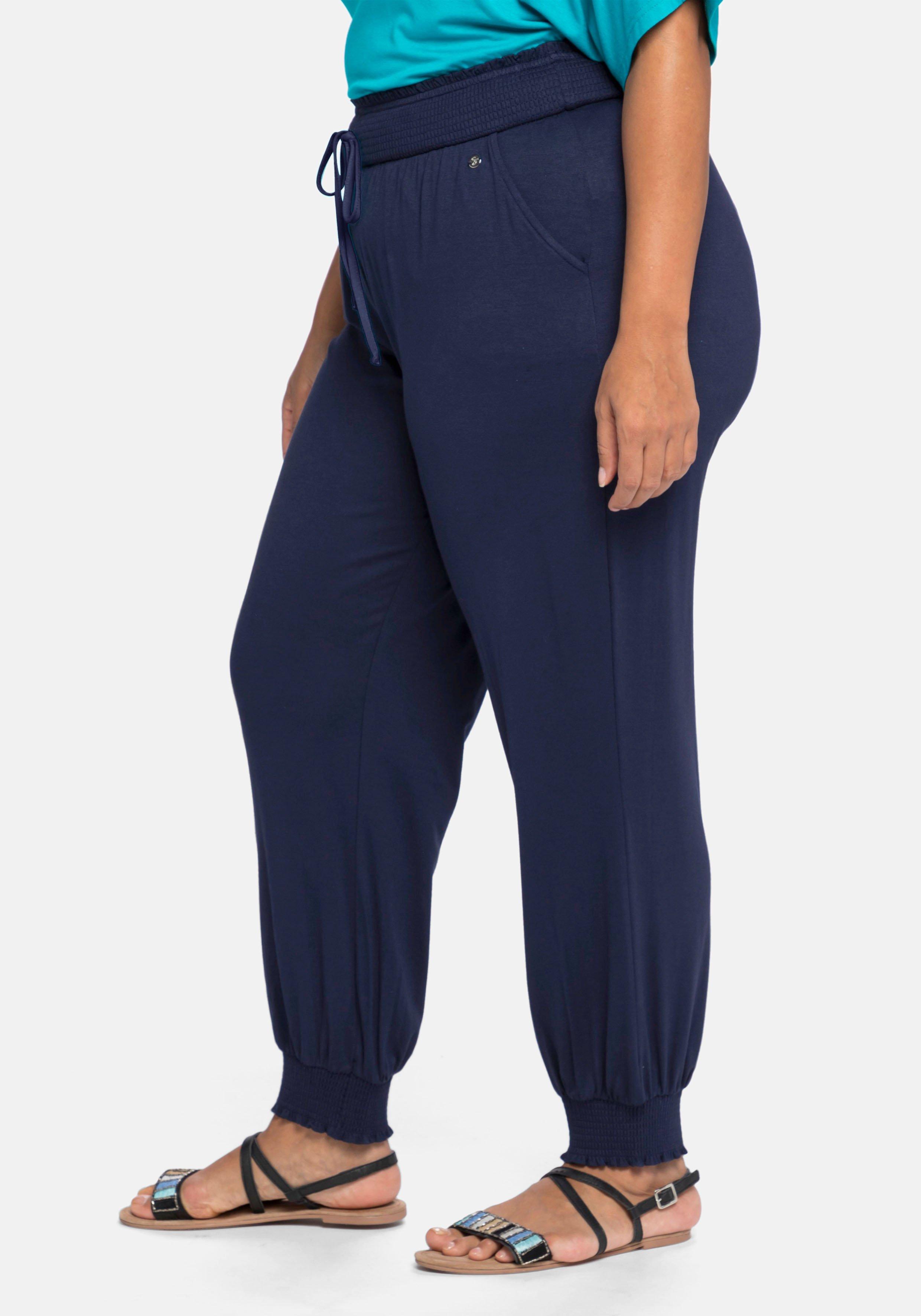 Jerseyhose im Joggpants-Stil, mit gesmoktem Bund