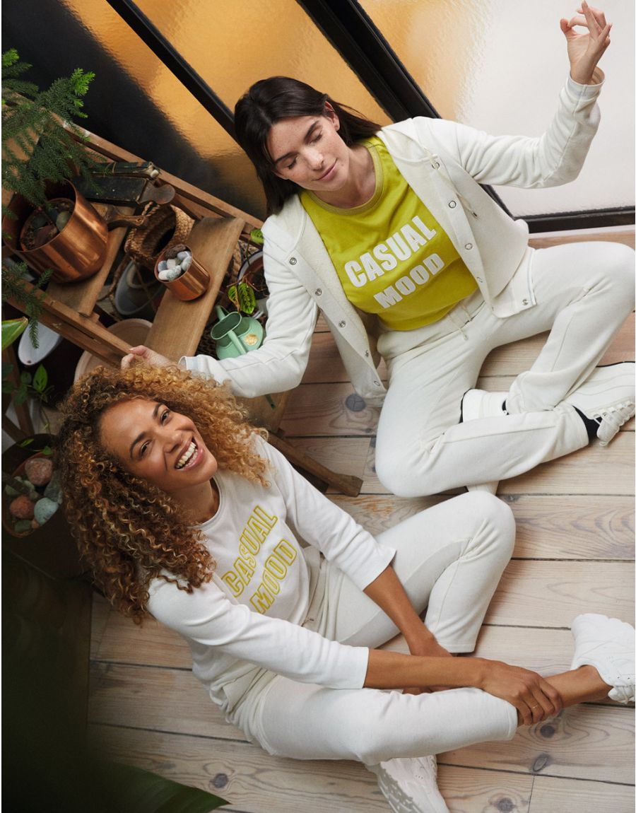 Pantalon jogging écru