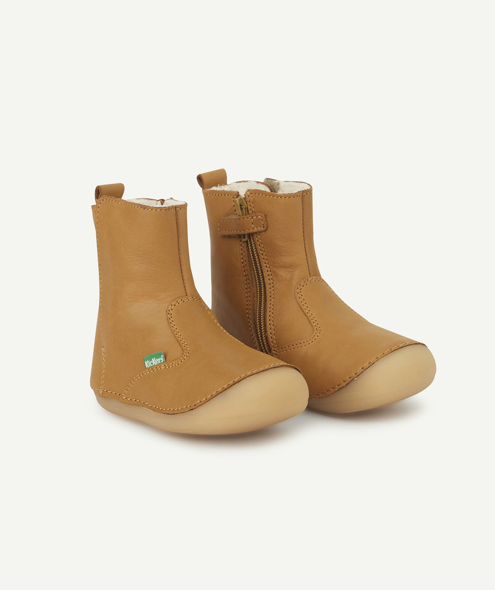 KICKERSLES BOTTES CAMEL CLAIR ZIPPÉE BÉBÉ