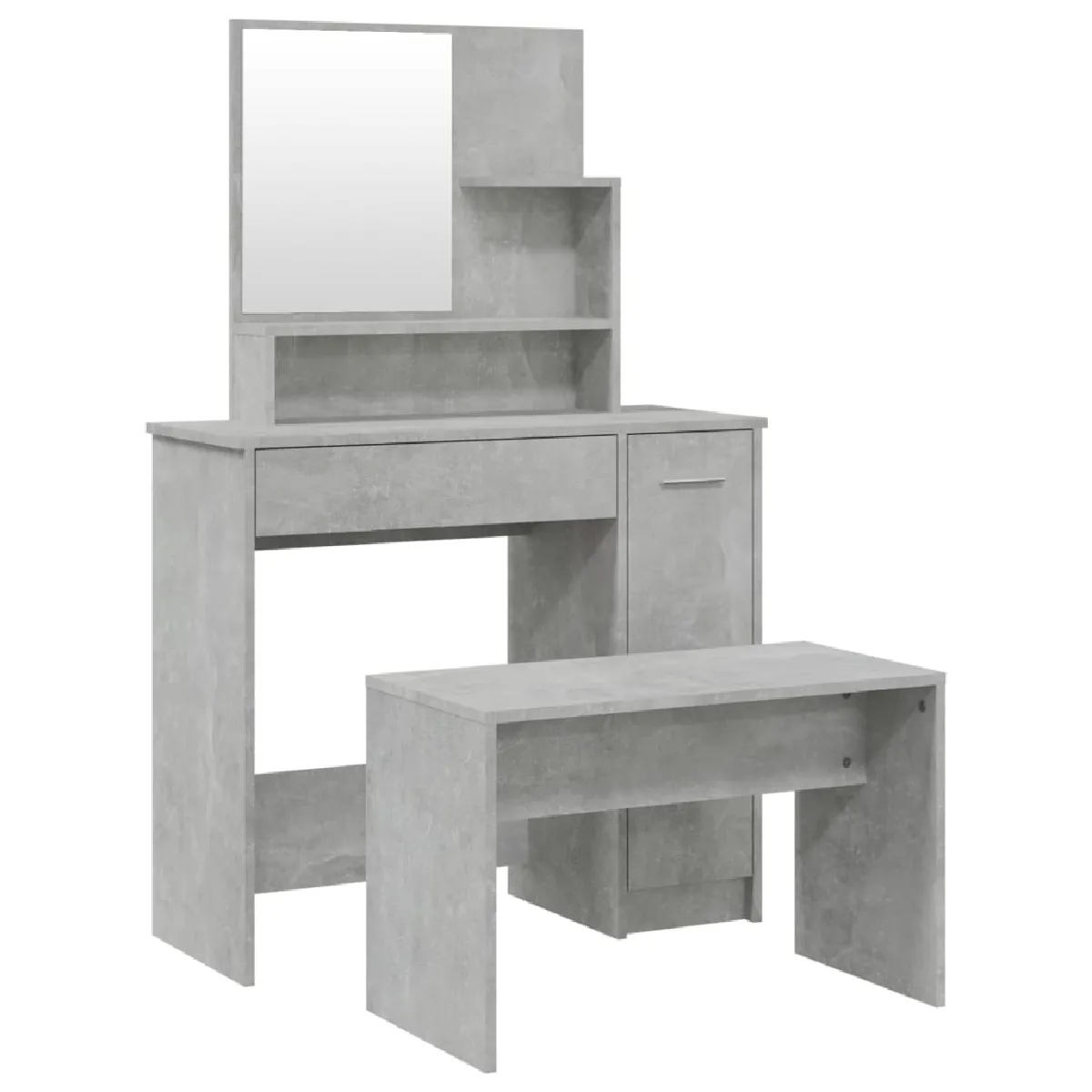 vidaXL Ensemble Coiffeuse - Gris Béton