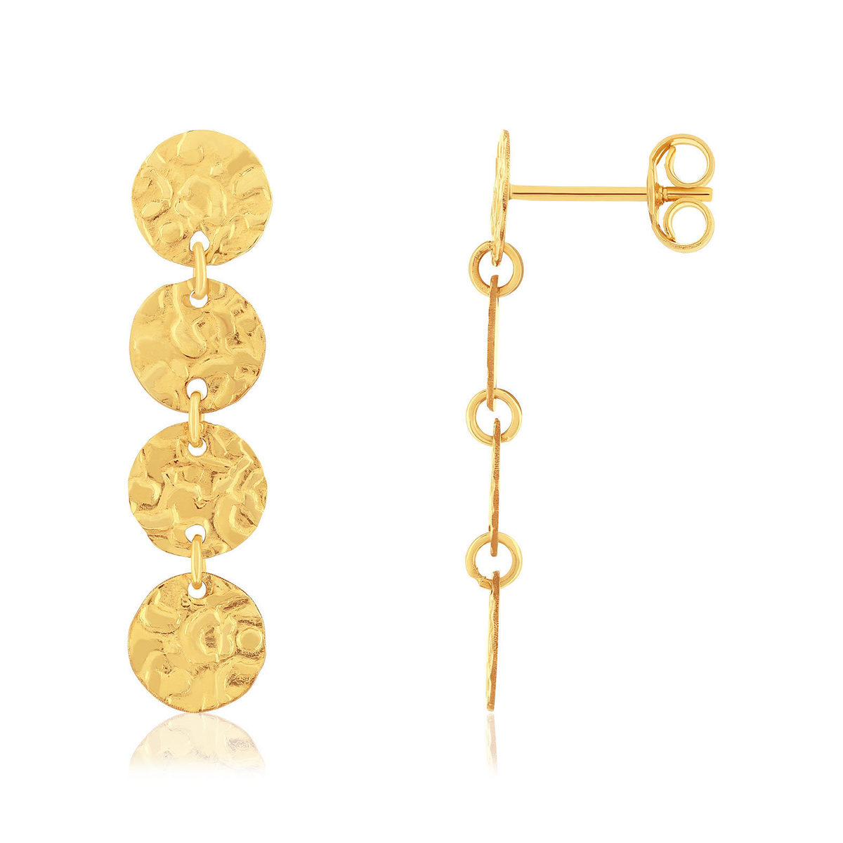 Boucles d'oreilles or 375 jaune pendantes