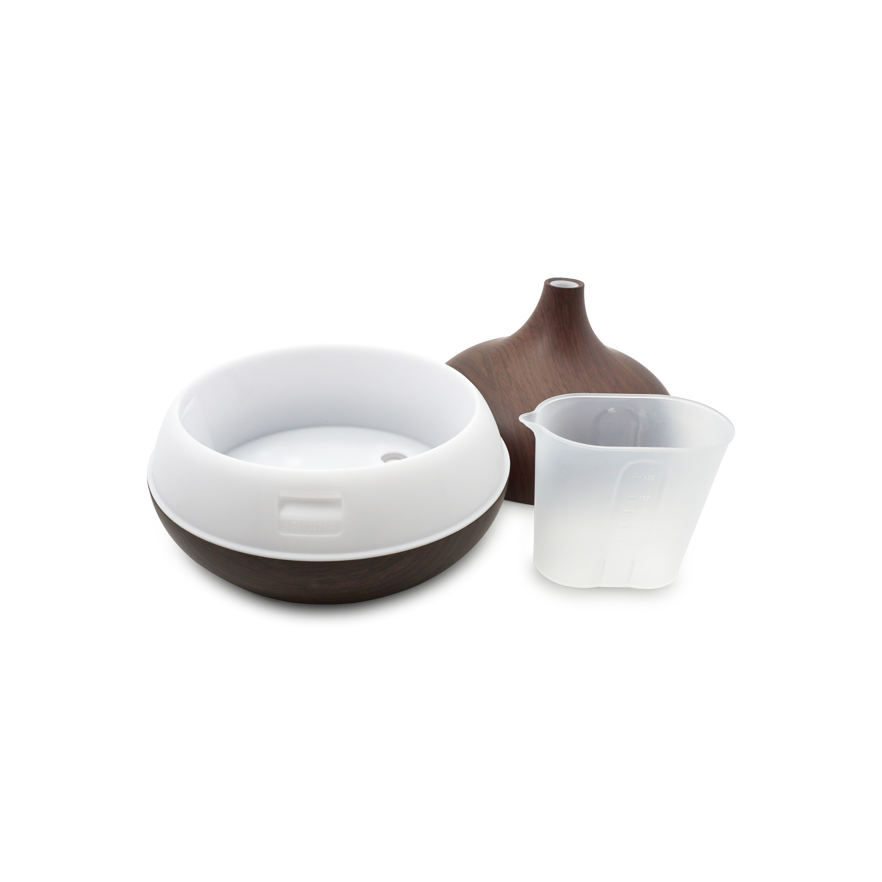(300ml) Ultraschall Luftbefeuchter Aroma Öl Diffuser mit LED Beleuchtung - Dunkelbraun
