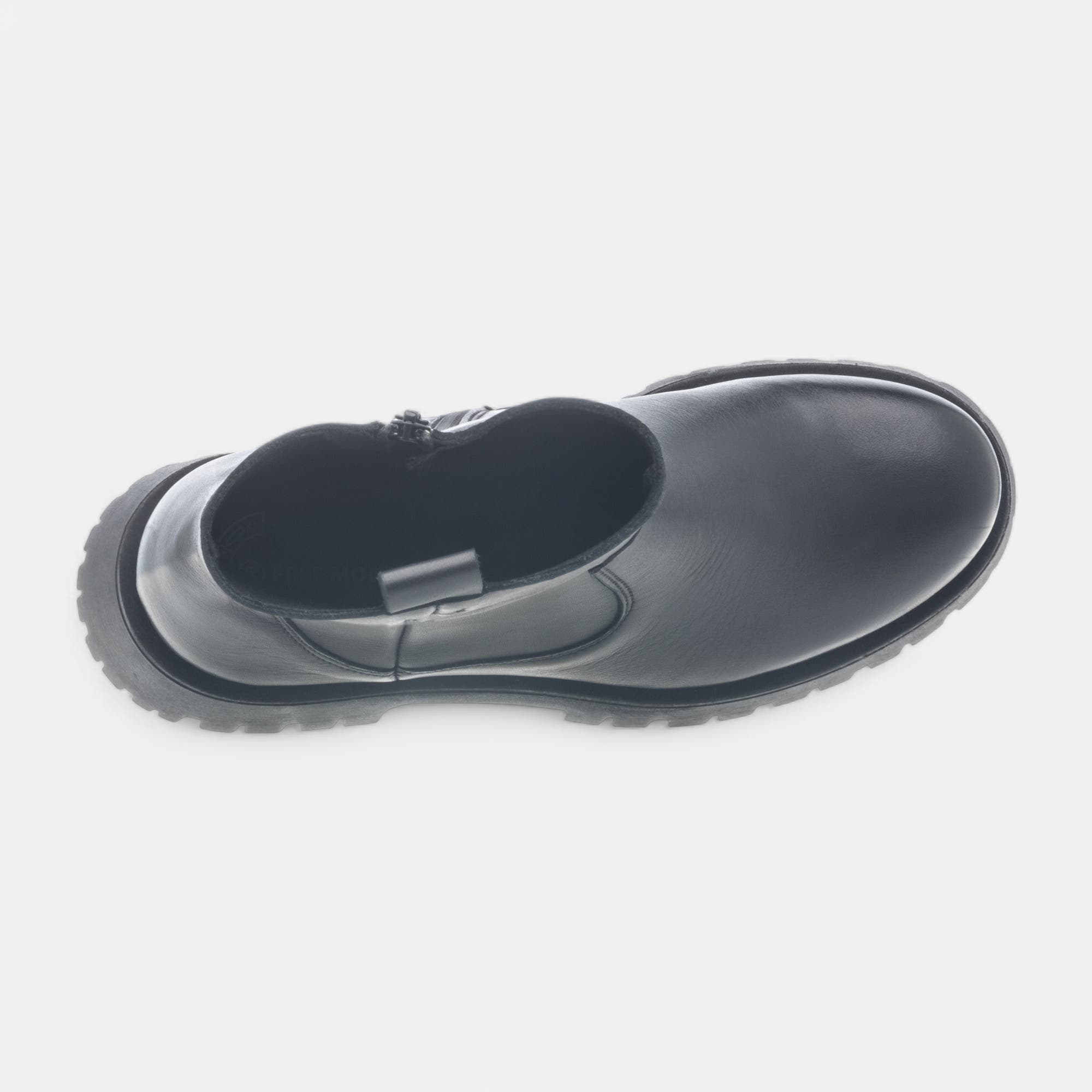Boots Femme en cuir noir
