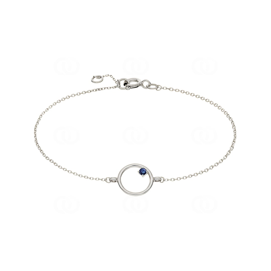 Armband 750/18 K Weissgold mit Saphir