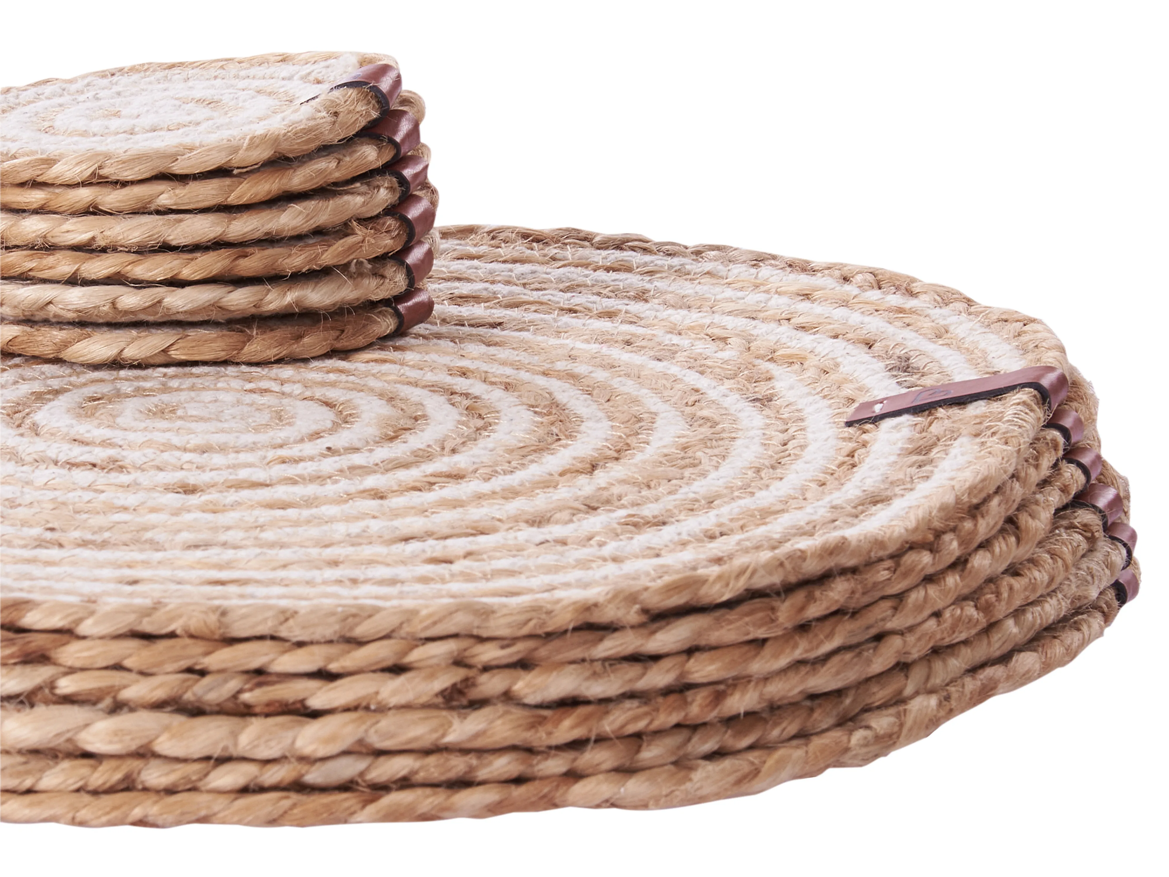 Placemats en onderzetters set QUININE Natuurlijk Jute