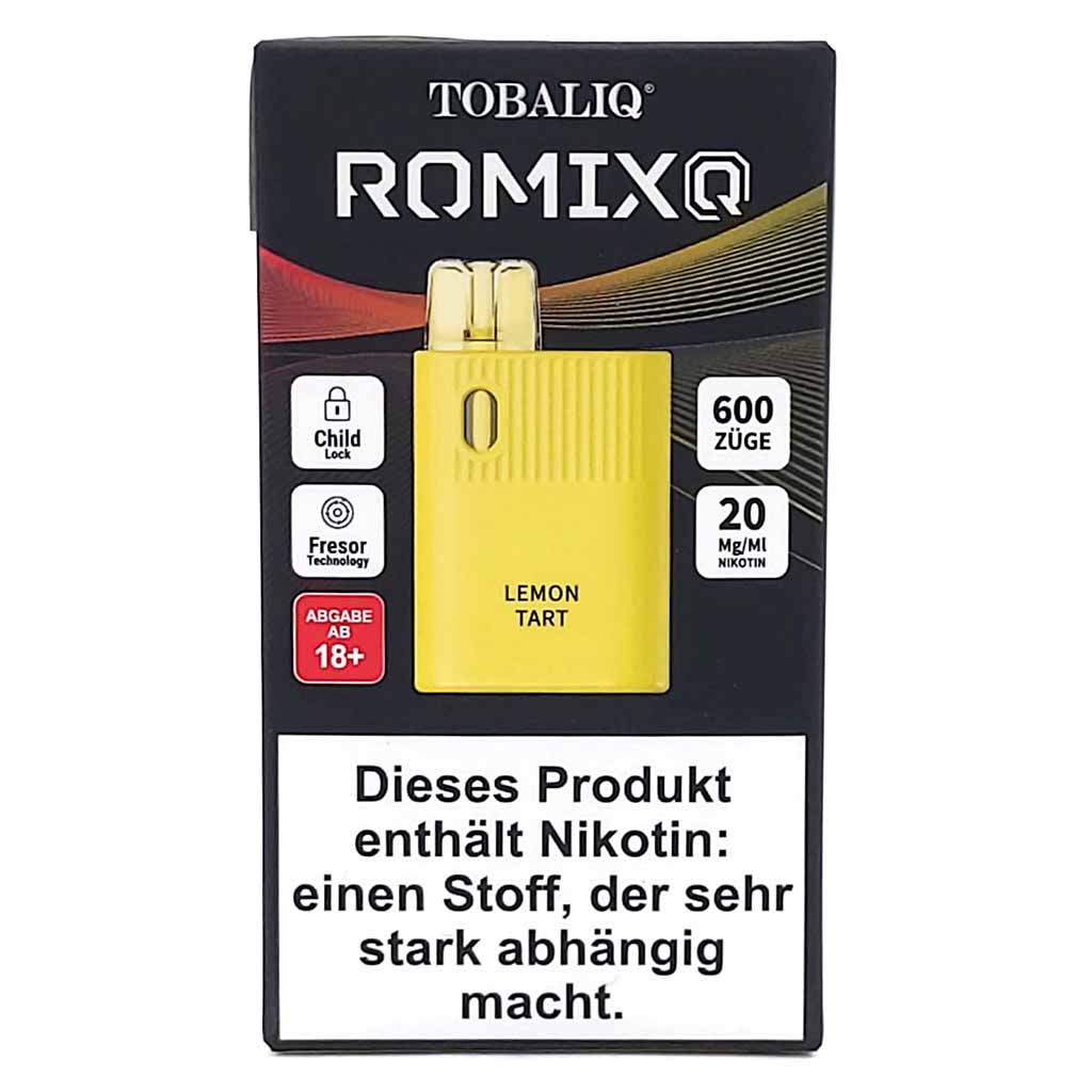 TOBALIQ RomixQ – 20mg Nikotin, 600 Puffs – Lemon Tart MHD:30.5.26