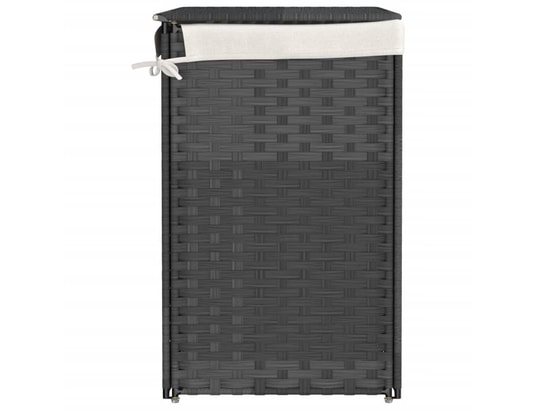 VIDAXL - Panier à linge avec 2 sections gris 53x35x57 cm résine tress...