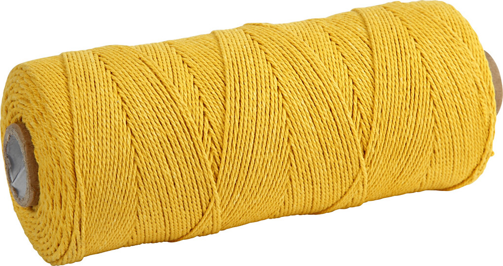 Knyttegarn - Tykkelse 1 MM - L 315 M - Tynd Kvalitet 12/12 - Gul - 220 G