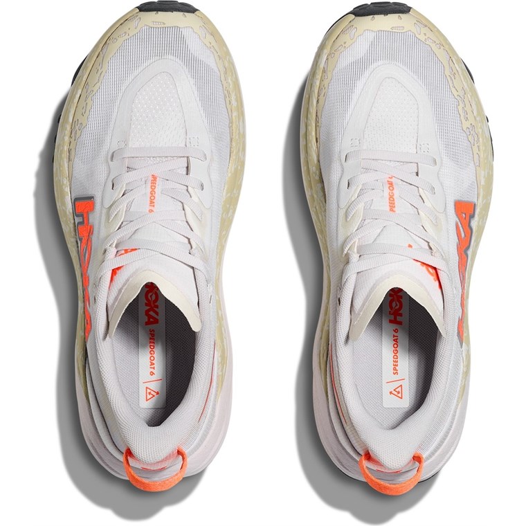 Hoka W Speedgoat 6 White / Neon Tangerine