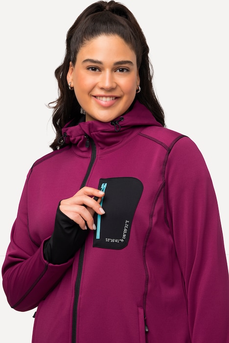 HYPRAR Sweatjacke, Reflektordruck, Kapuze, Daumenloch
