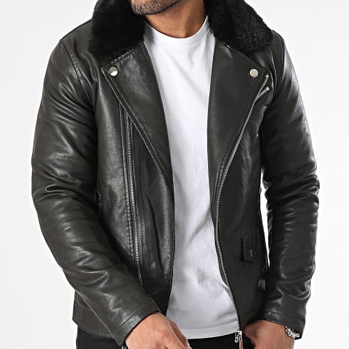Veste Biker Marron
