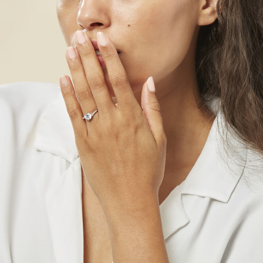 Bague Solitaire Maelane Argent Blanc Oxyde De Zirconium