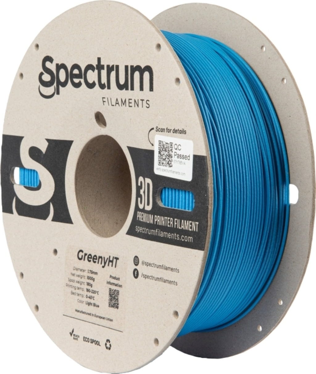 Spectrum  GreenyHT Light Blue, 1,75 mm / 1000 g    Filament mit sehr guten thermischen & mechanischen Eigenschaften