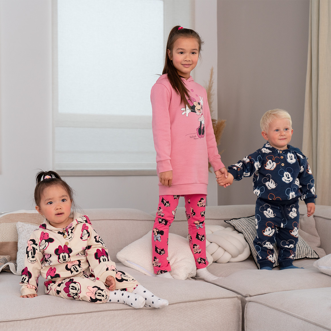 Topolino Minnie Maus Sweatkleid mit Glitzer-Print rosa