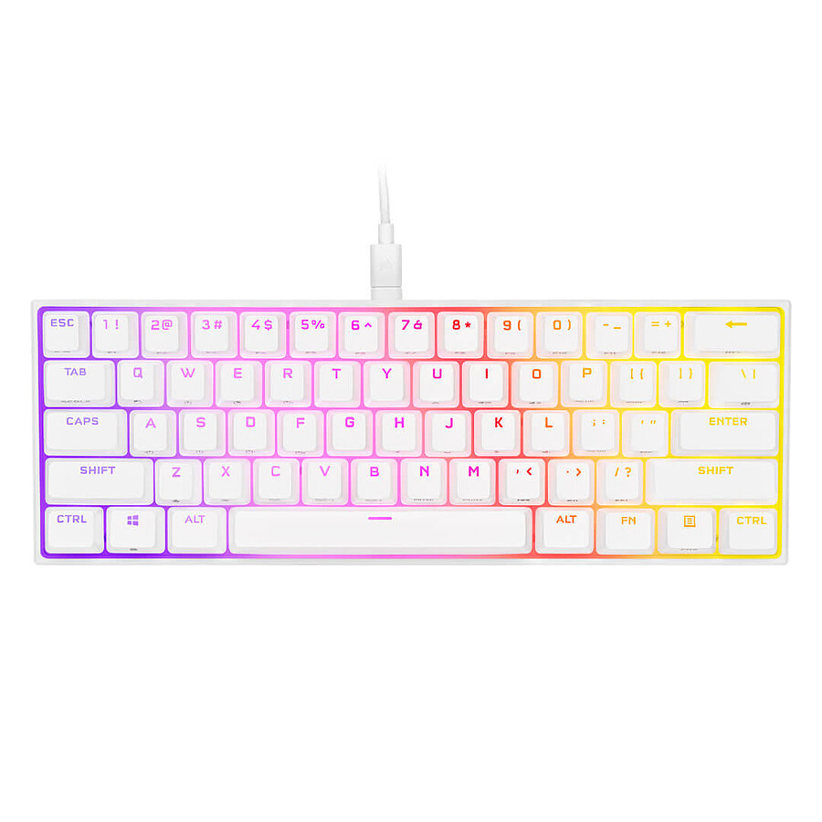 Corsair K65 RGB Mini 60% - Blanc - Cherry MX Red