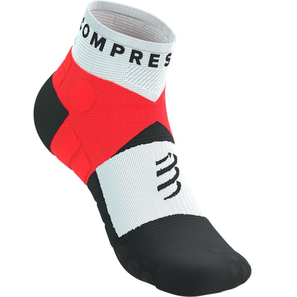 Chaussette running COMPRESSPORT ULTRA TRAIL LOW SOCKS FLUO RED/WHITE
