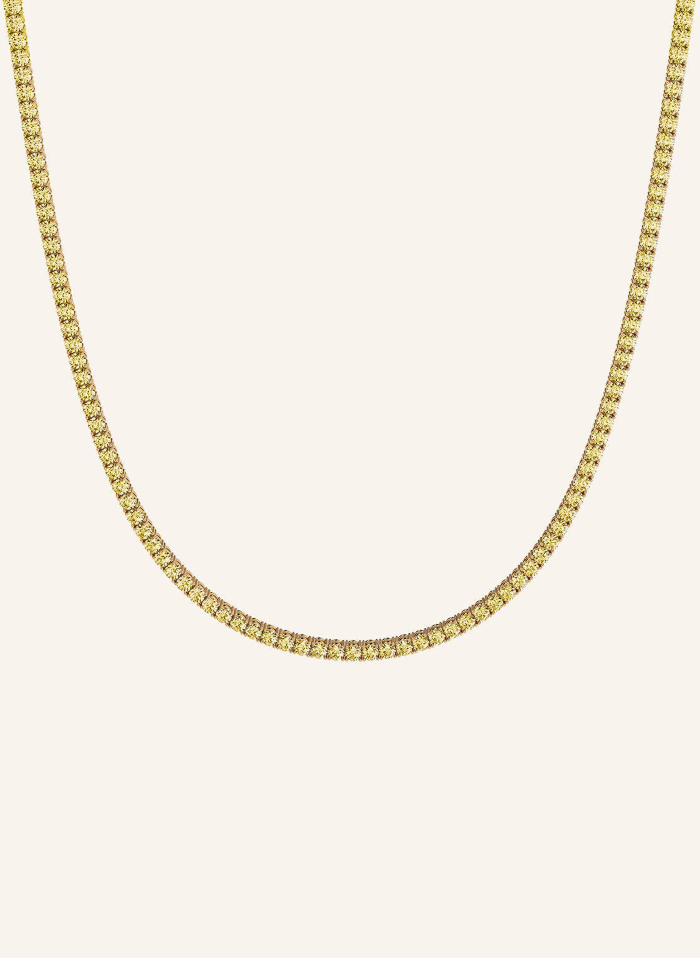VEYNOU Halskette Tennishalskette aus 18 Karat Gelbgold und 13,50ct. lab-grown Gelben Diamanten
