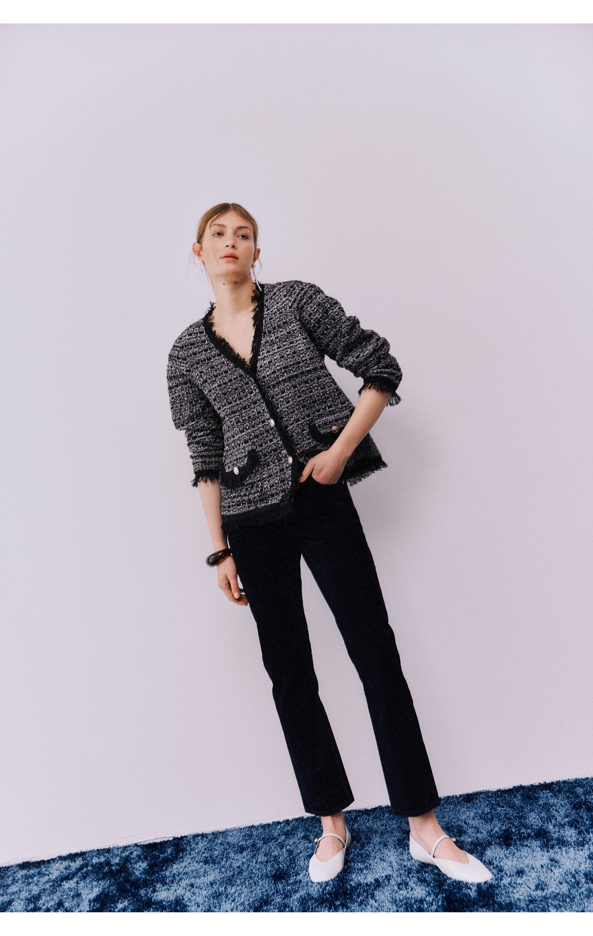 Vila  Visolera L/S Boucle strikket cardigan - sort