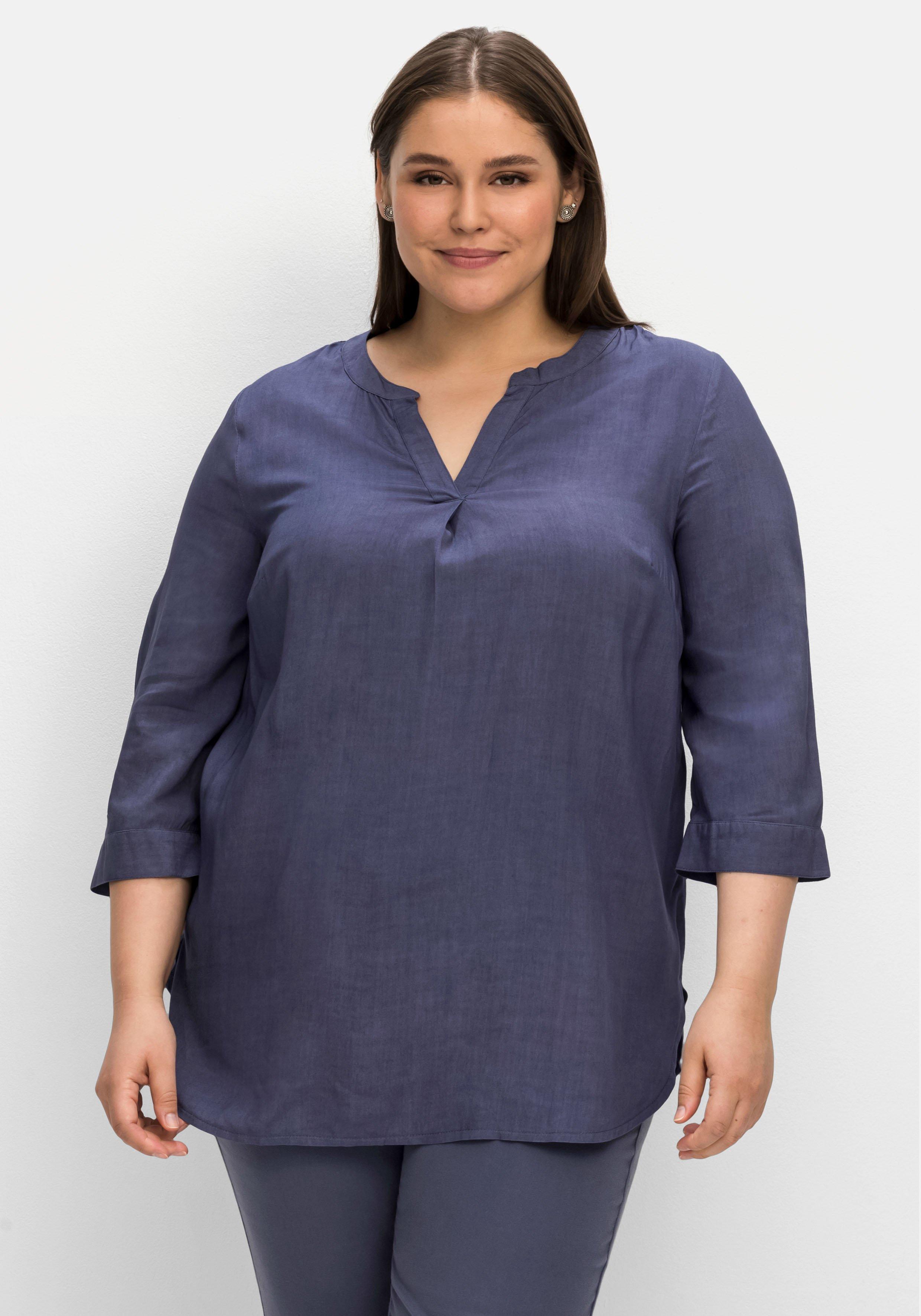Tunika mit 3/4-Arm und gerundetem Saum