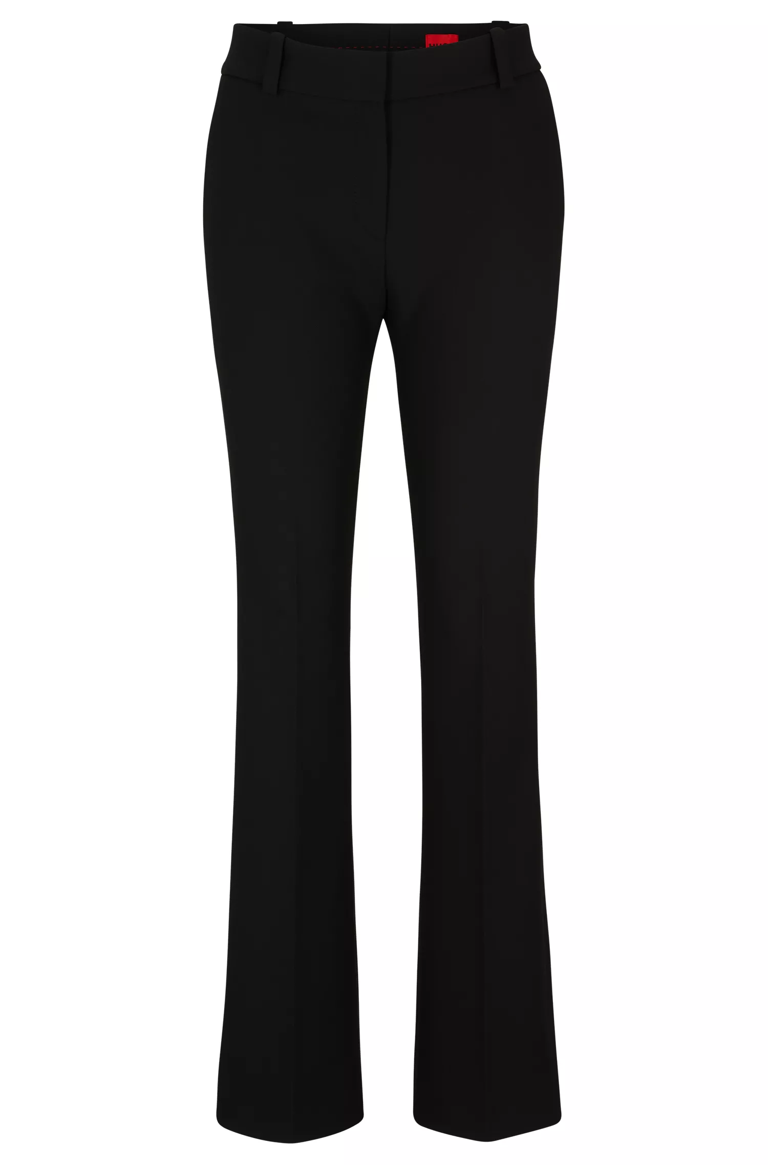 Calça bootcut HUGO vermelha, corte regular, em tecido elástico.