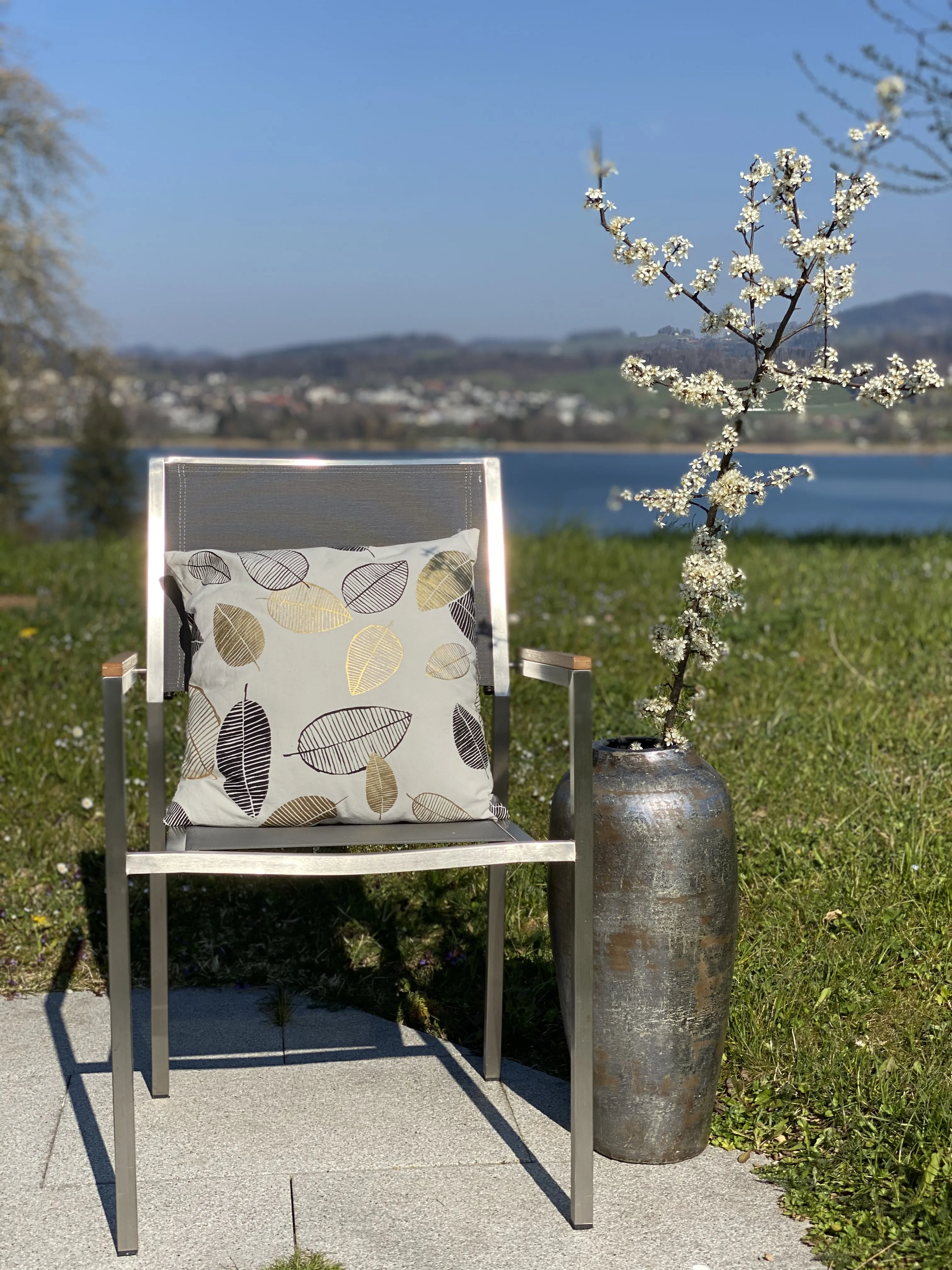 Decoratieve vaas LORCA Keramiek 48 cm Donkergrijs