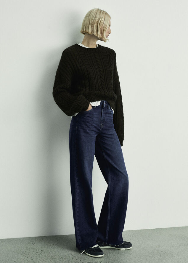 MANGO Danila wideleg high-rise jeans Open blue