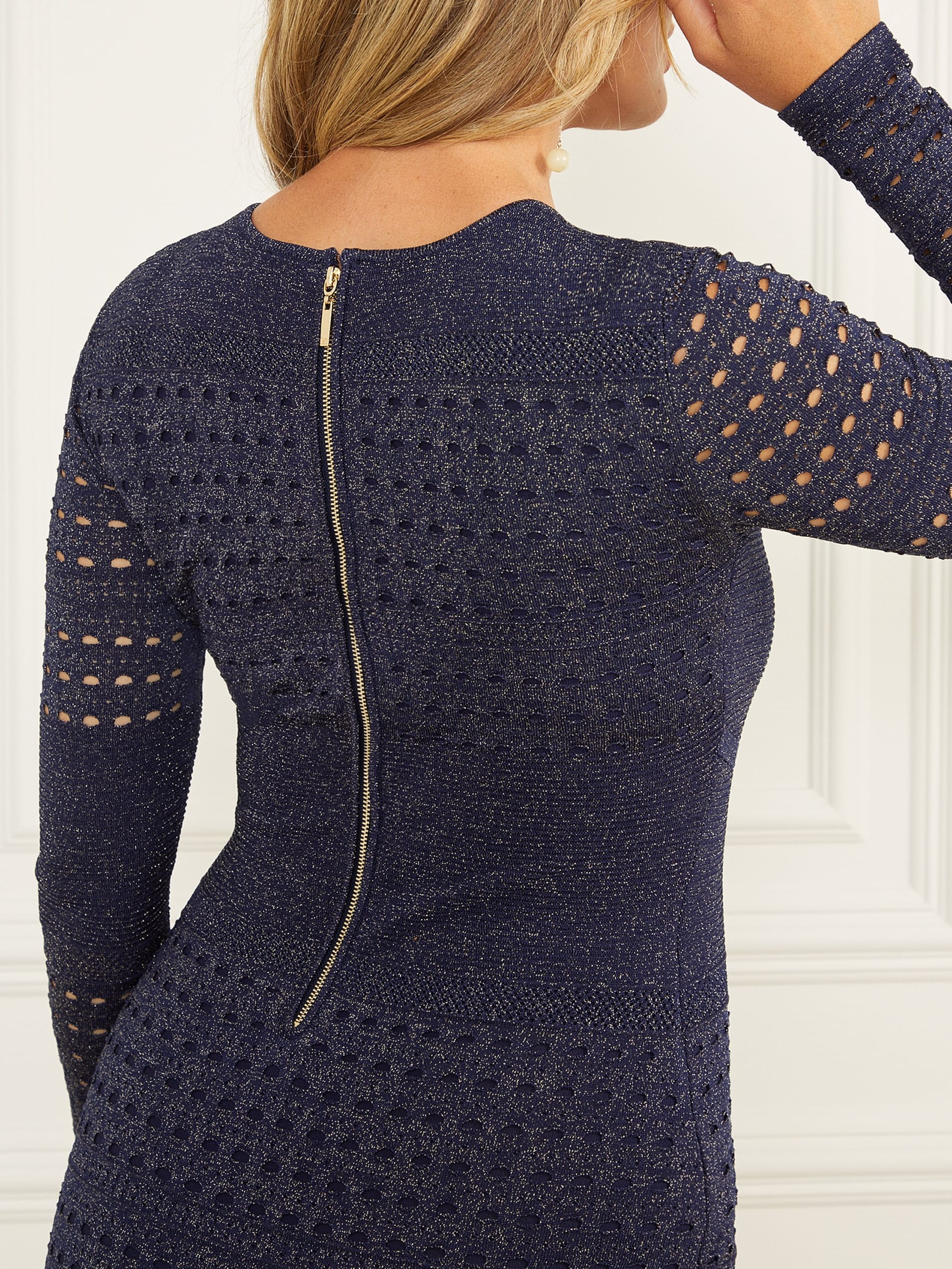 Vestido suéter Henley de manga comprida