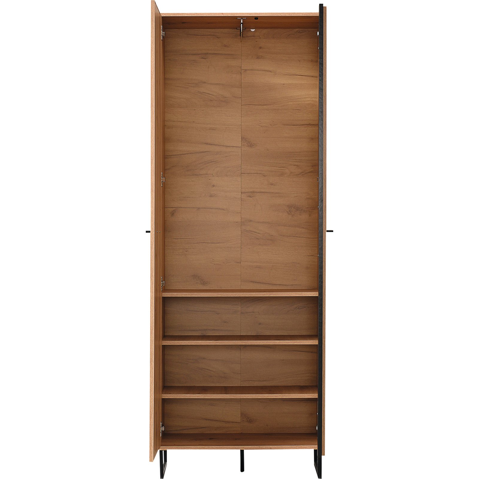 Garderobenschrank Sardinia Melamin Artisan schwarz 70.5 x 194.5 x 35 cm