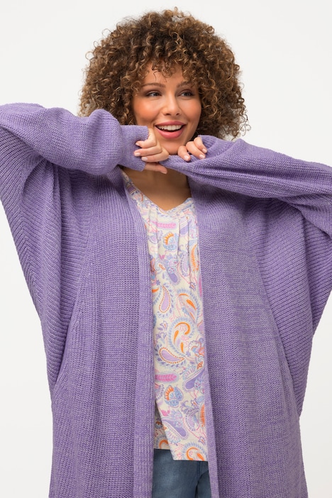 Long-Strickjacke, Eggshape, Oversized, Fledermausarm