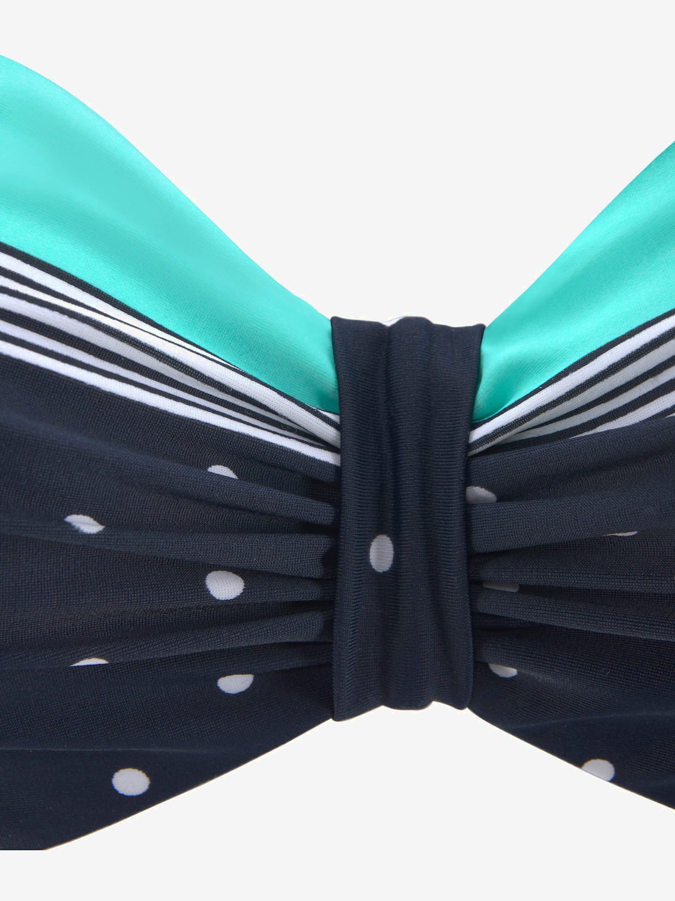 Haut de maillot de bain à armatures mélange tendance de rayures et pois