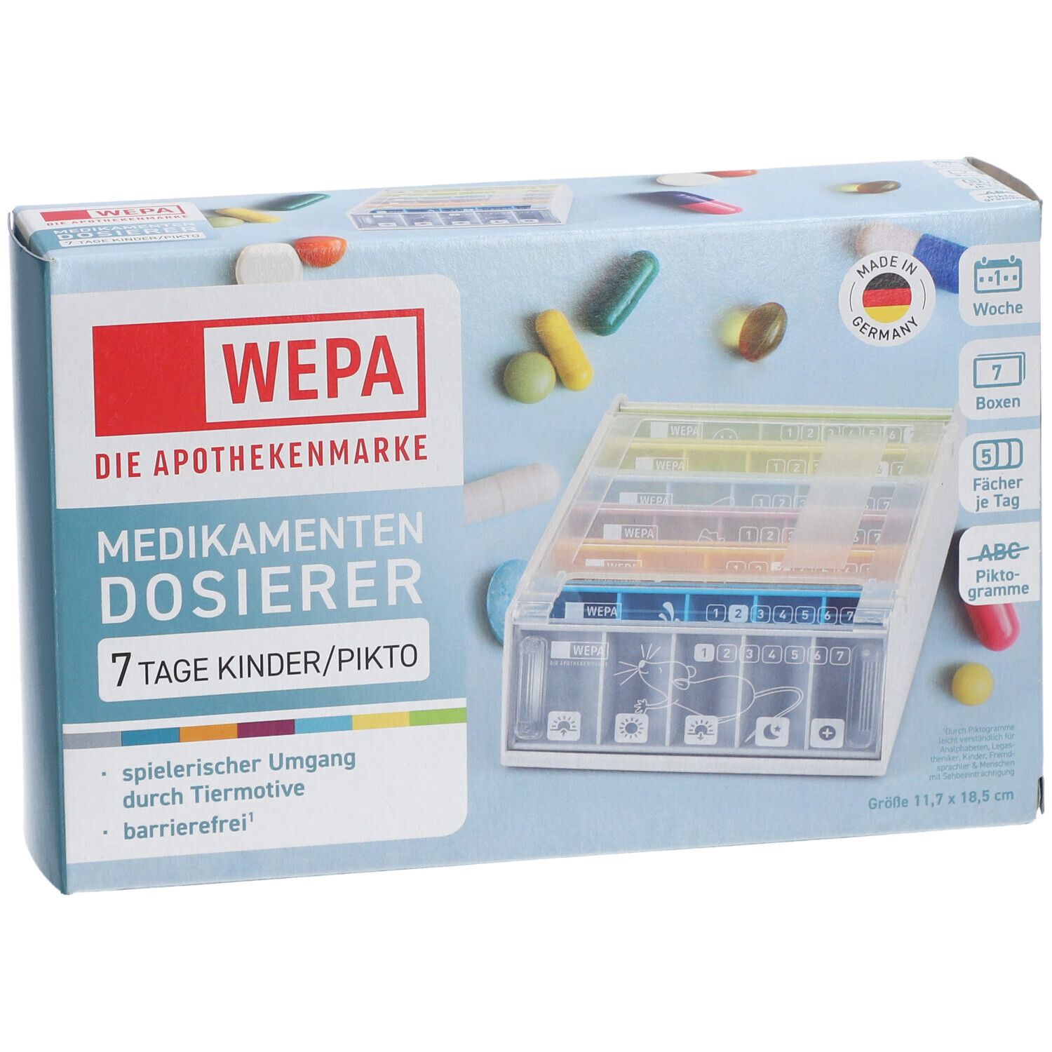 WEPA Medikamenten Dosierer 7 Tage Kinder/Piktogramme