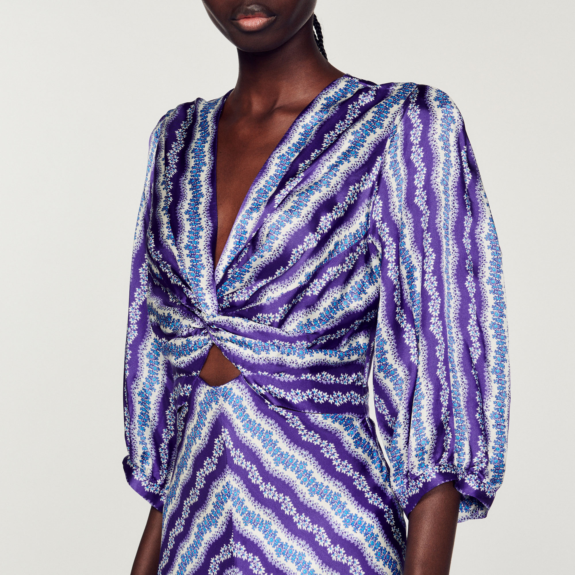 Robe torsadee imprime fleuri