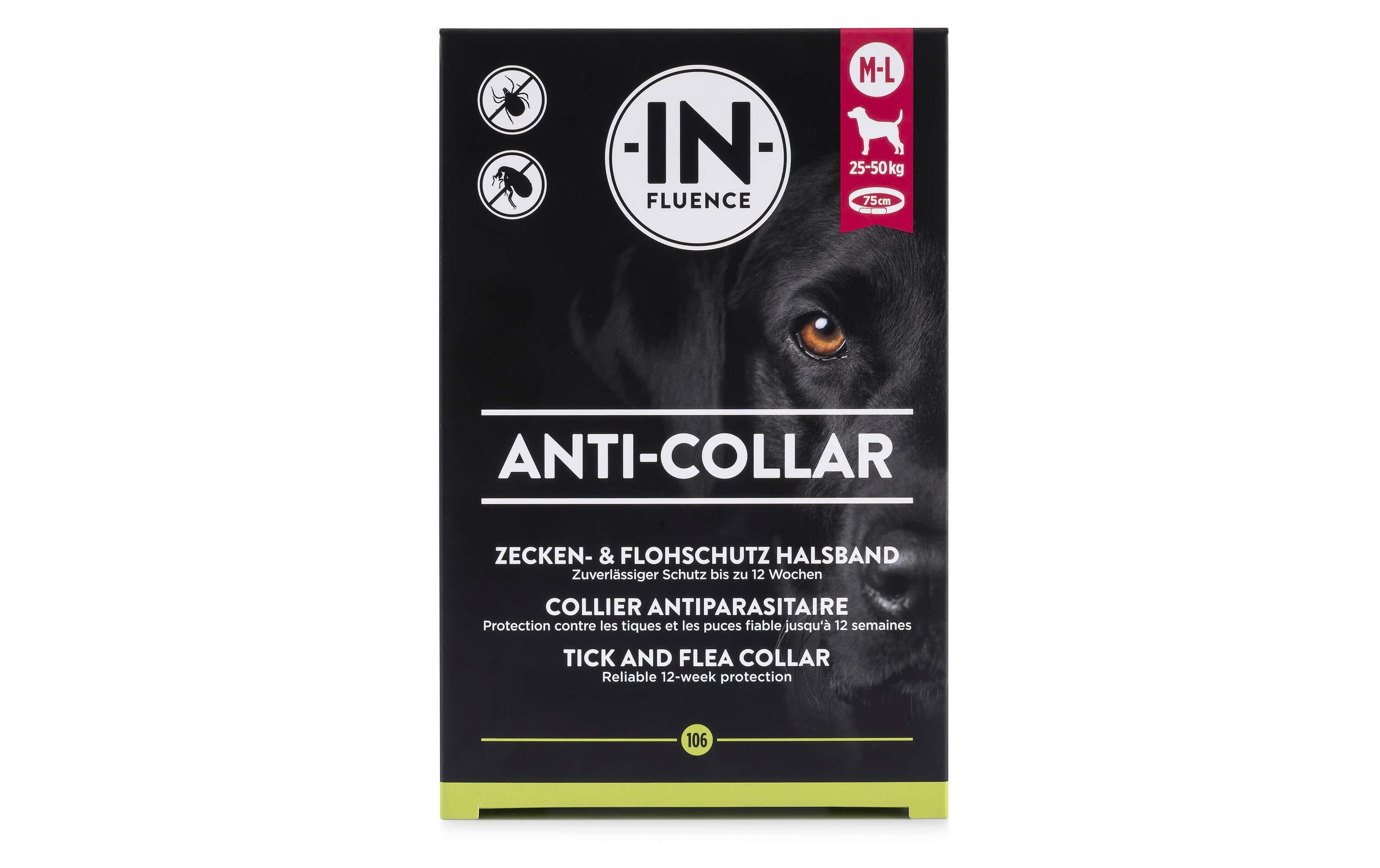 Anti-Parasit-Halsband für Hunde, M-L / 75 cmAnti-Zecken und Floh Halsband