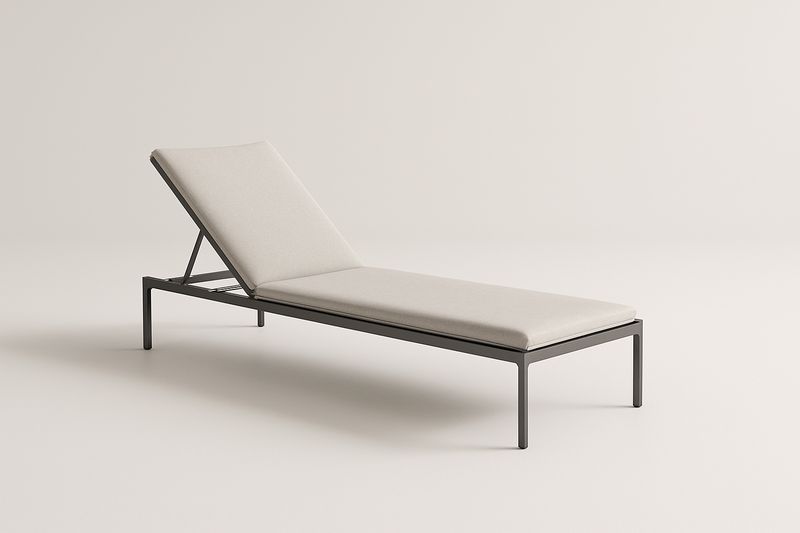 Outdoor-Sonnenliege aus Aluminium mit Textilene-Gewebe, Beige