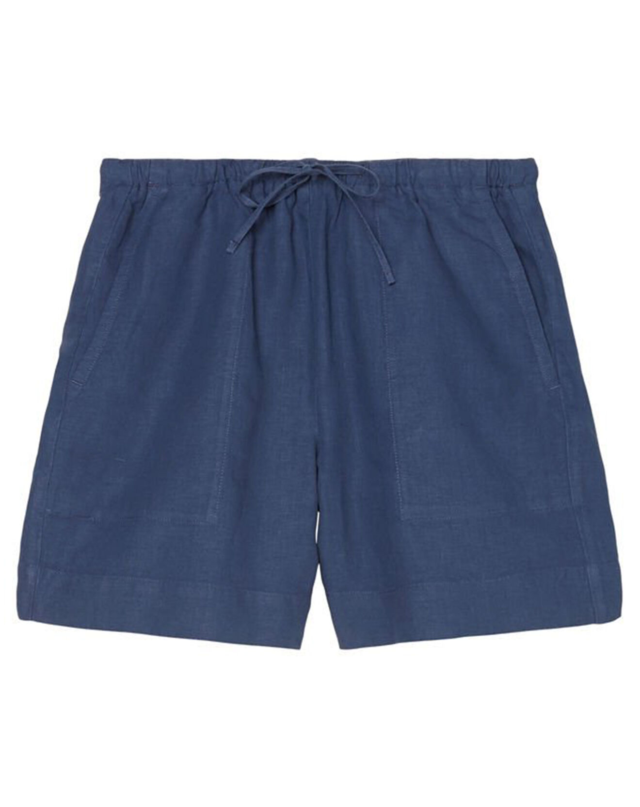 Marc O'Polo Short 100% Lin Elastique bleu moyen