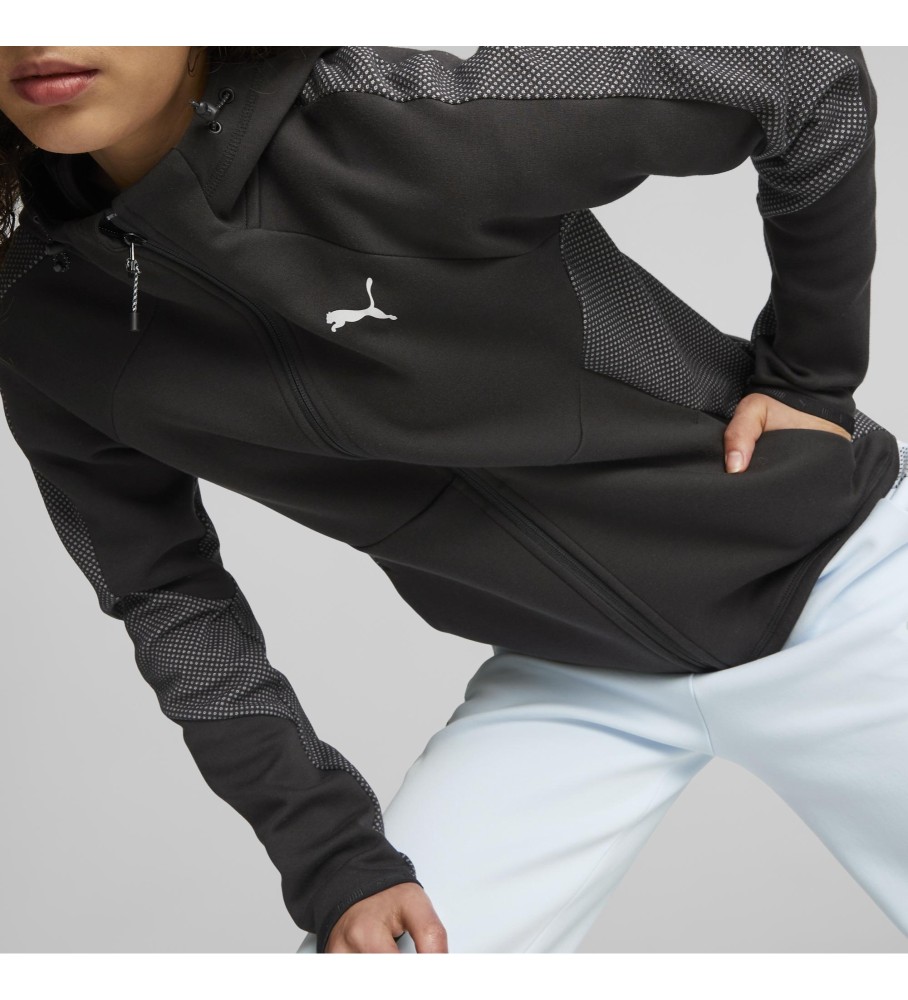 Moletom Puma Evostripe com zíper, preto