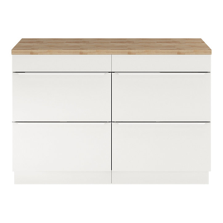 Ensemble salle de bains l.120 cm meuble à poser Imandra blanc + plan de toilette chêne