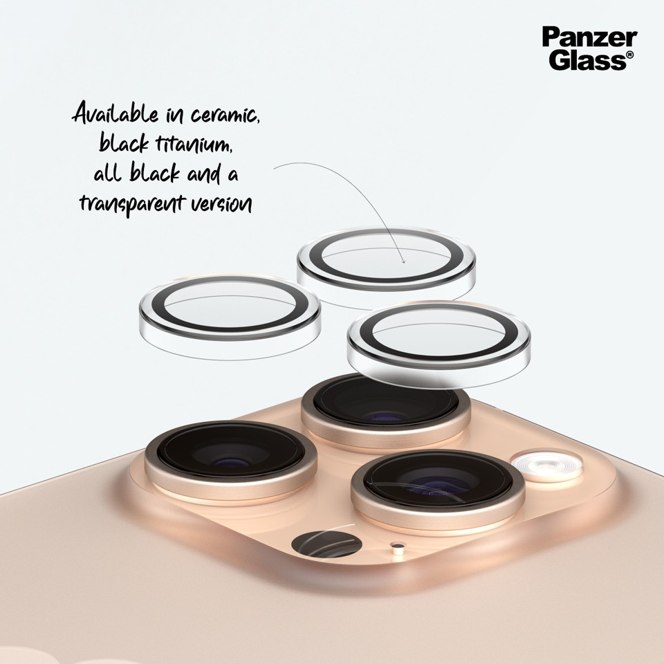 PanzerGlass - Hoops Linse Beskytter - iPhone 16 Pro/iPhone 16 Pro Max - Transparrent