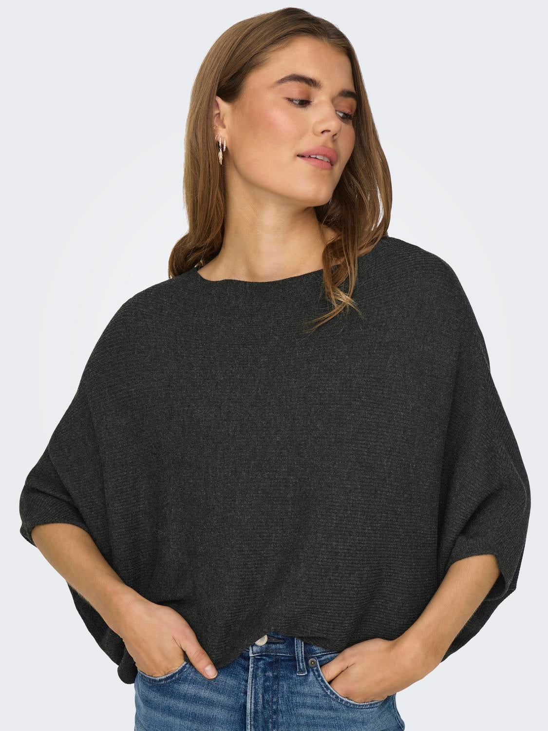 JDYNEW Strickpullover Dark Grey Melange