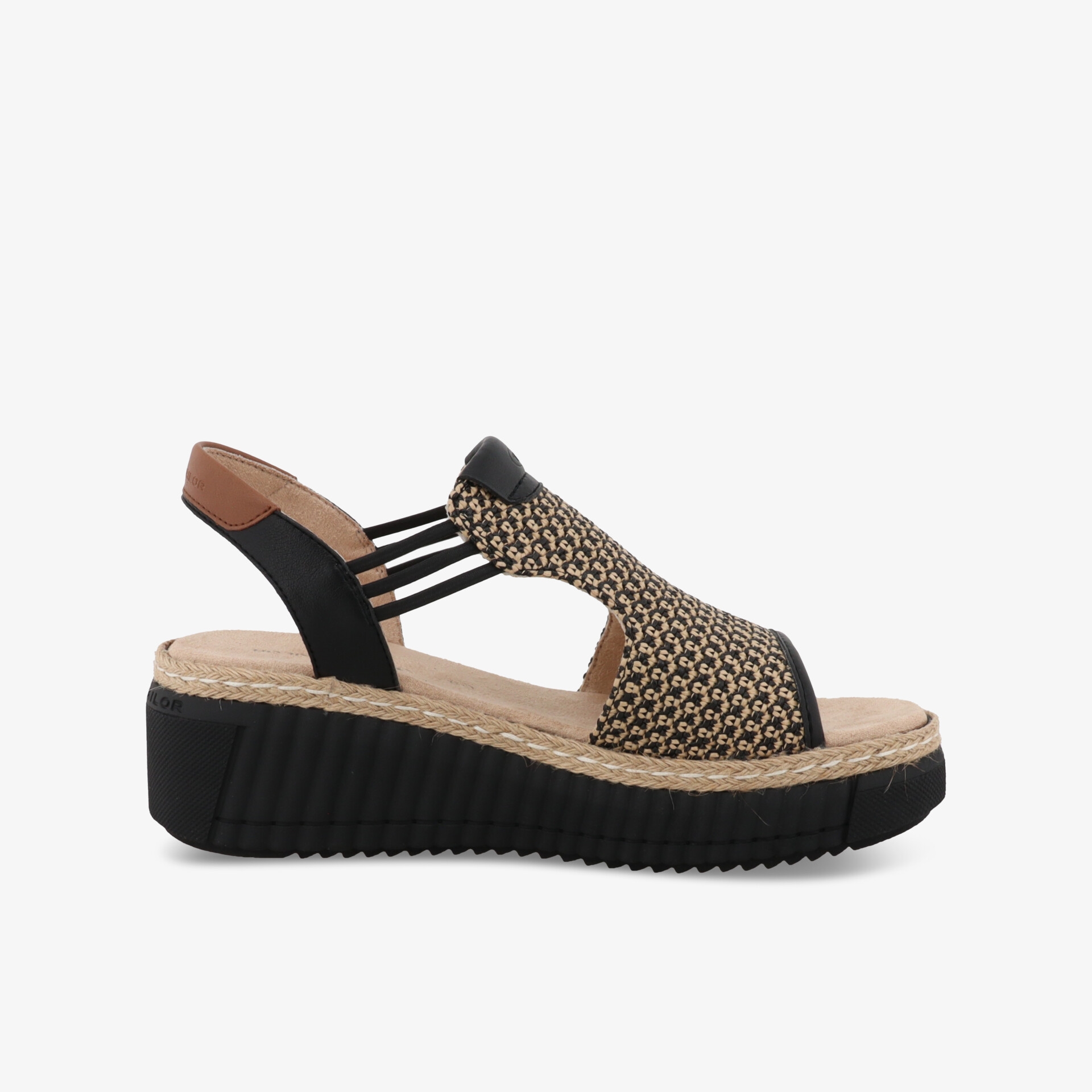 TOM TAILOR Damen Keilsandalen schwarz