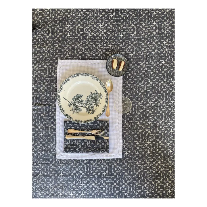 Scarlette Ateliers Serviette de table Marge en coton - Set de 8 | Bleu gris