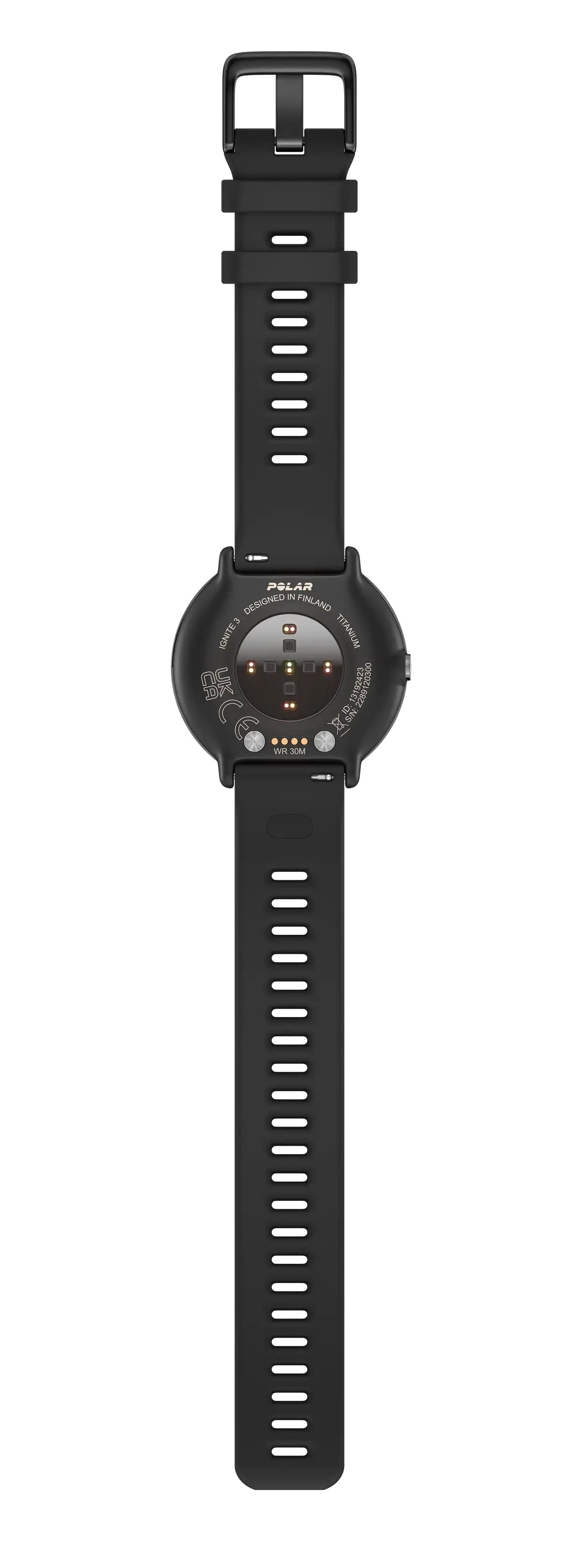 Polar Ignite 3 Titanium Silicone Sporthorloge Zwart S-L