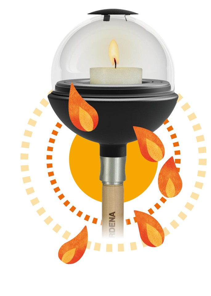 Gardena - CLICKUP LAMPE - Candles up to 6 cm in diameter and 8 cm in height