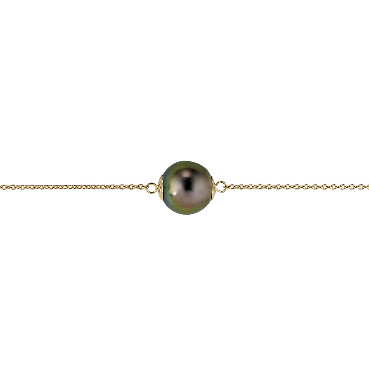Bracelet or jaune 18 carats perle de Tahiti 8/9 mm