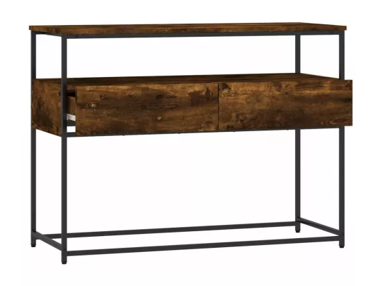 Table console chêne fumé 100x40x75 cm bois d'ingénierie