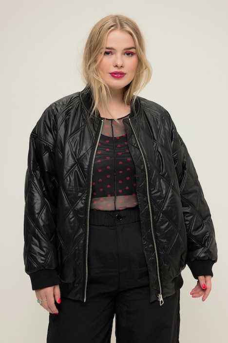 Stepp-Blouson, Collegekragen, Raglan-Langarm